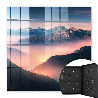 Bergpanorama met stadslichten