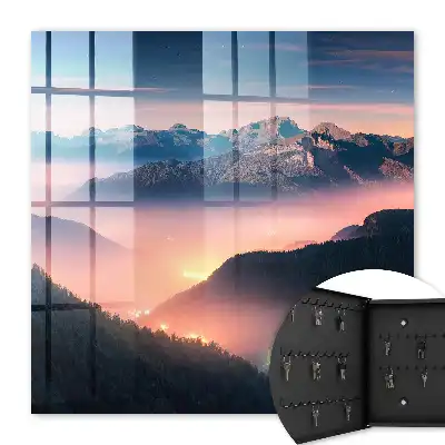 Bergpanorama met stadslichten