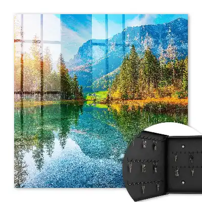 Wanddecoratie van een rustgevend berglandschap