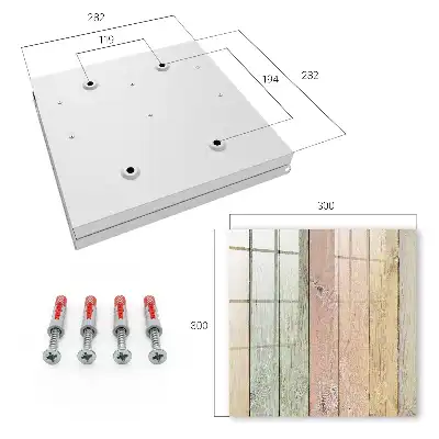 Pastelkleurige kartonnen platen met zichtbare houtnerf