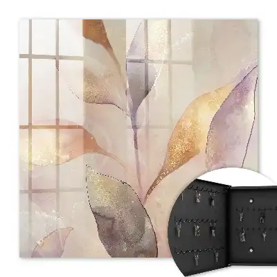 Behang met pastelkleurige bladeren zonder contrast