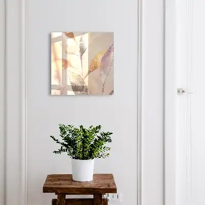 Behang met pastelkleurige bladeren zonder contrast
