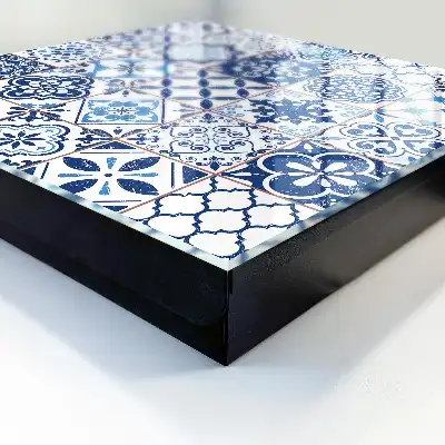 Blauwe tegels met unieke patronen