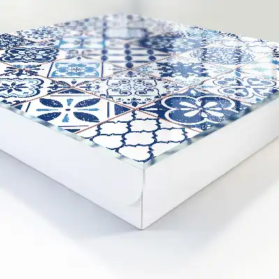 Blauwe tegels met unieke patronen