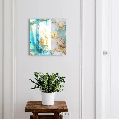 Turquoise patronen in een dynamische compositie