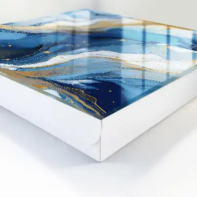 Abstract kunstwerk met een kleurrijke werveling in blauw en geel