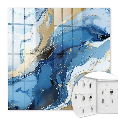 Abstract kunstwerk met een kleurrijke werveling in blauw en geel