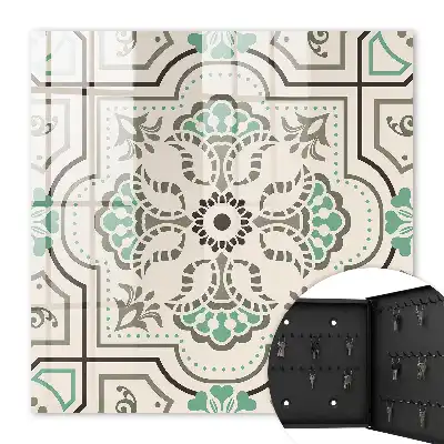 Geometrische decoratie met plantenaccenten