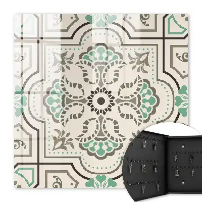 Geometrische decoratie met plantenaccenten