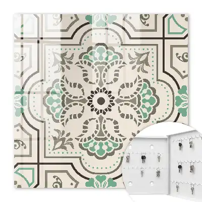 Geometrische decoratie met plantenaccenten
