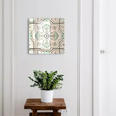 Geometrische decoratie met plantenaccenten