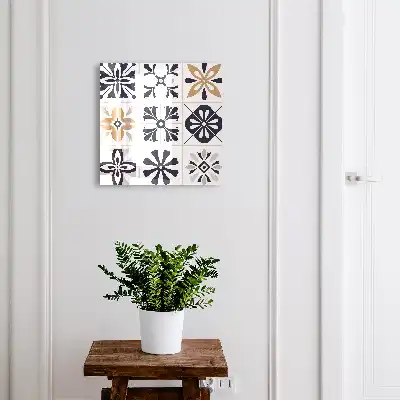 Behang met geometrische patronen in lichte tinten