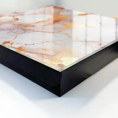 Marmeren bijzettafel met koperen accenten