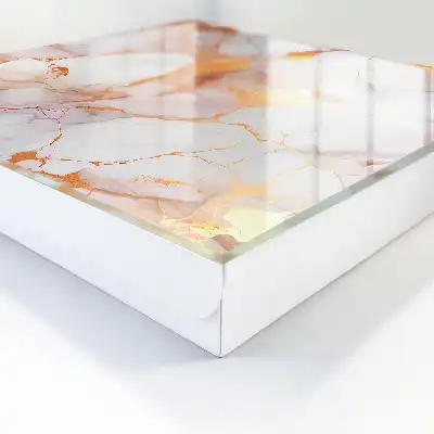 Marmeren bijzettafel met koperen accenten