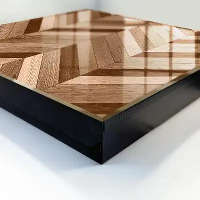 Houten visgraatvloer met dynamisch patroon