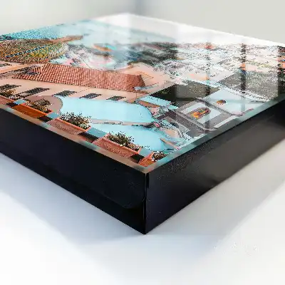 Muurdecoratie met een uitzicht op de blauwe Middellandse Zee