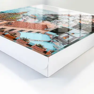 Muurdecoratie met een uitzicht op de blauwe Middellandse Zee