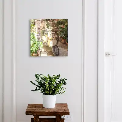 Muurdecoratie met Italiaanse straat in het groen