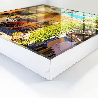 Kleurrijk stadje met huizen