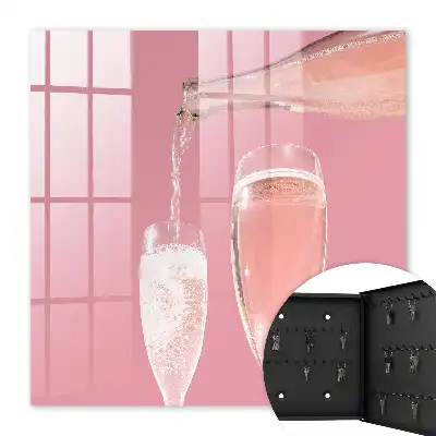 Champagneglazen met roze achtergrond