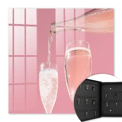 Champagneglazen met roze achtergrond