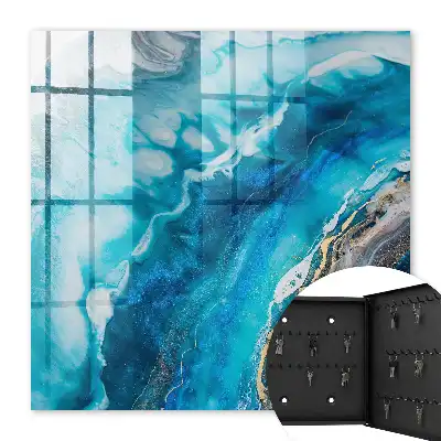 Turquoise patroon met witte accenten