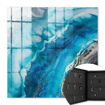 Turquoise patroon met witte accenten