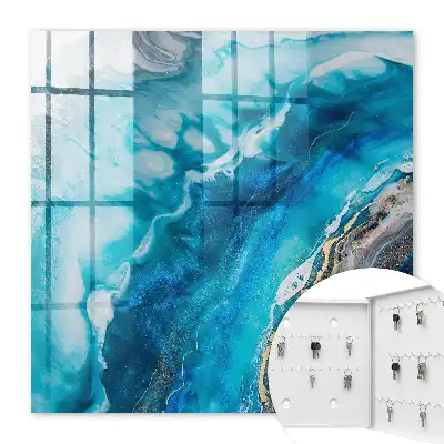 Turquoise patroon met witte accenten