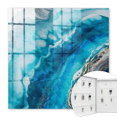 Turquoise patroon met witte accenten