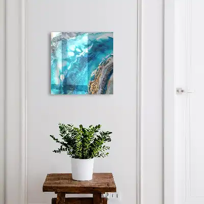 Turquoise patroon met witte accenten