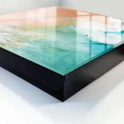 Turquoise strandgolven in beweging