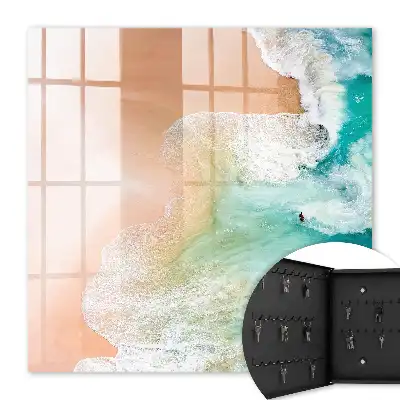 Turquoise strandgolven in beweging