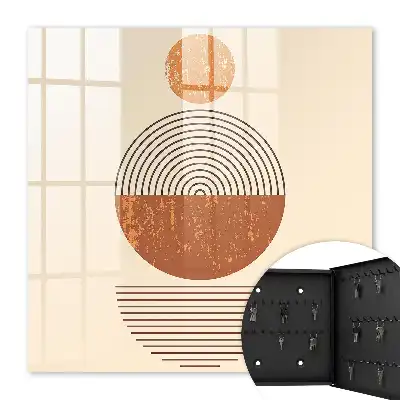 Retro geometrische vormen op een beige achtergrond