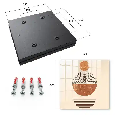Retro geometrische vormen op een beige achtergrond