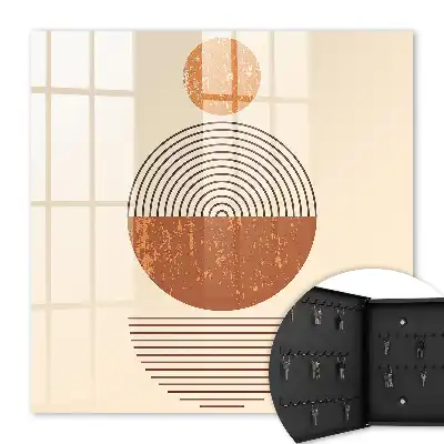 Retro geometrische vormen op een beige achtergrond