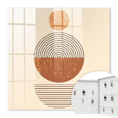 Retro geometrische vormen op een beige achtergrond