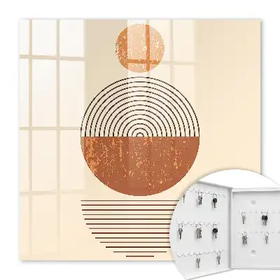 Retro geometrische vormen op een beige achtergrond
