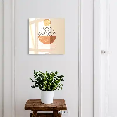 Retro geometrische vormen op een beige achtergrond