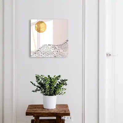 Golven en een lichtcirkel op de achtergrond
