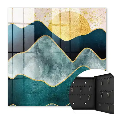 Abstracte afbeelding van bergtoppen bij zonsondergang