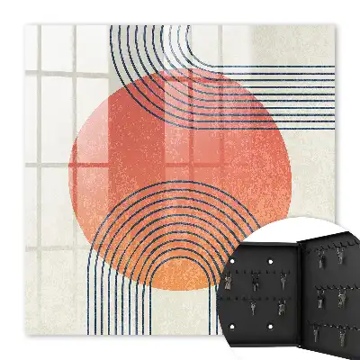 Wanddecoratie met geometrische lijnen in een unieke stijl