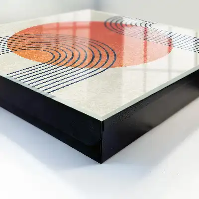 Wanddecoratie met geometrische lijnen in een unieke stijl