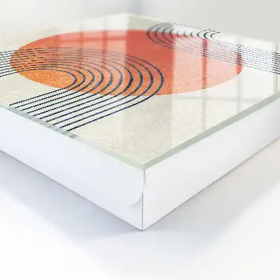 Wanddecoratie met geometrische lijnen in een unieke stijl