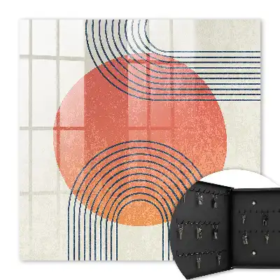 Wanddecoratie met geometrische lijnen in een unieke stijl