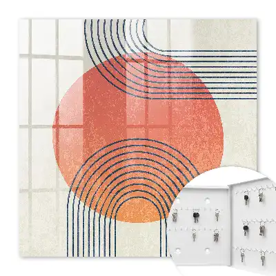 Wanddecoratie met geometrische lijnen in een unieke stijl