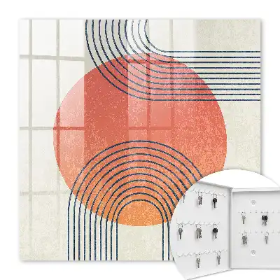 Wanddecoratie met geometrische lijnen in een unieke stijl