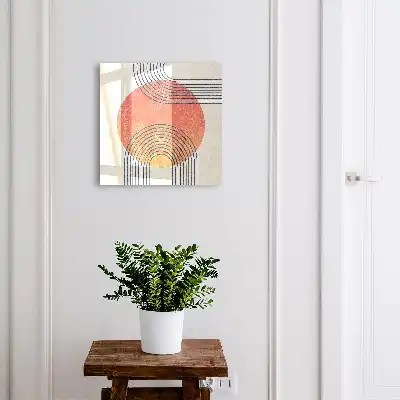 Wanddecoratie met geometrische lijnen in een unieke stijl