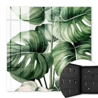 Groene bladeren in witte tinten