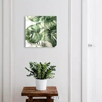 Groene bladeren in witte tinten