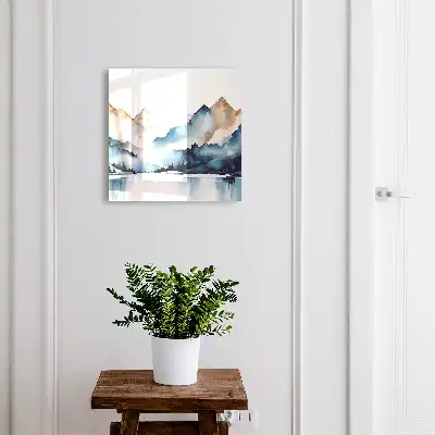 Aquarel berglandschap poster
